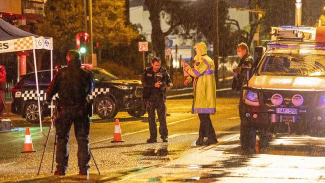 The scene on Neerim Rd Glen Huntly where a group of thugs allegedly pulled a 14-year-old boy into a car and attacked him. Picture: Wayne Taylor