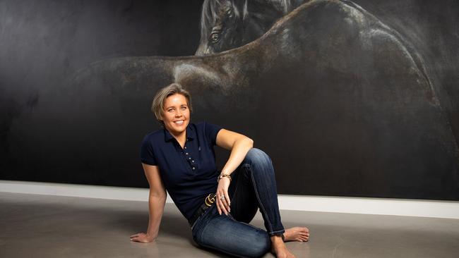 Nicole Slater has put together her first art collection, of large scale horse canvases. She is a self-taught artist and has painted for 20 years. Picture: Mark Stewart