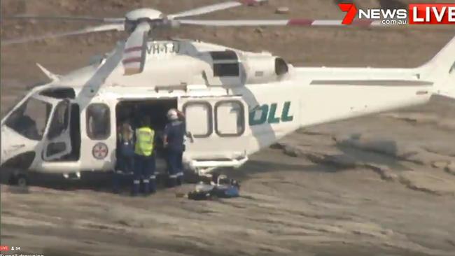 The man was airlifted to St George Hospital. Picture: 7News