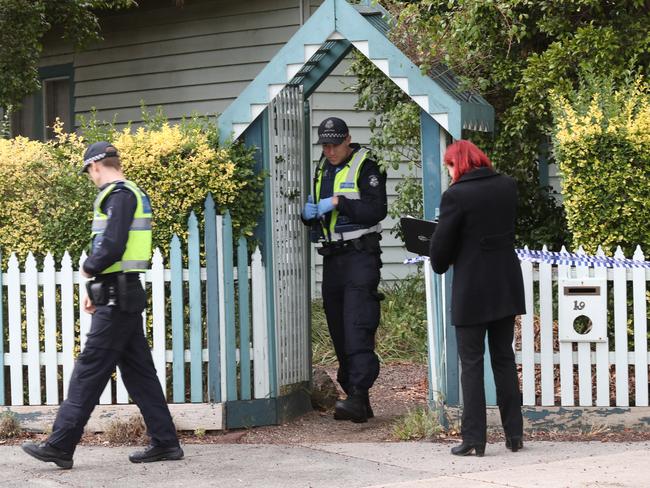 Police investigate the death. Picture: David Crosling