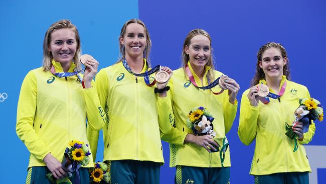 Madi Wilson (second from right) at the Tokyo Games. Picture: Tom Pennington/Getty