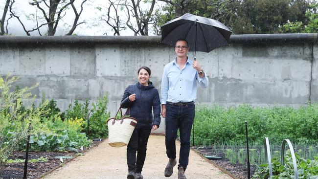 Severine Demanet and Rodney Dunn in the garden. The Agrarian Kitchen at New Norfolk who were one of the first to lift the Tassie food scene will re-open their cooking classes along with garden tours. Picture: Nikki Davis-Jones