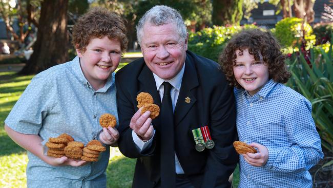 Veteran Gary Daly with his sons Jackson, 13, and Beckett, 10. Picture: Justin Lloyd