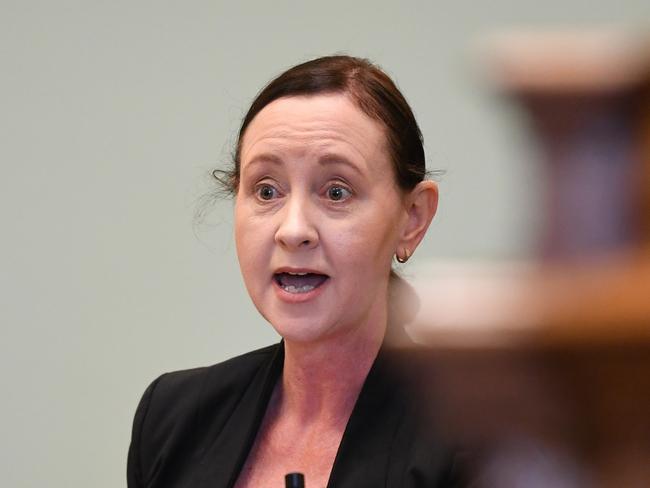 BRISBANE, AUSTRALIA - NewsWire Photos - MARCH 24, 2021.Queensland Health Minister Yvette D'Ath speaks during Question Time at Parliament House in Brisbane. Picture: NCA NewsWire / Dan Peled