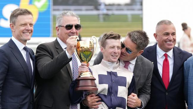 Harry Coffey after winning the Sportsbet Caulfield Cup on Duke De Sessa (Photo by George Sal/Racing Photos via Getty Images)