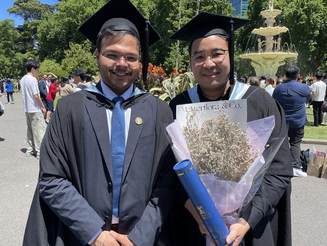 Anurag Mittal and Pun Suparattanapinan graduated with a Master of Economics and a Master of Applied Econometrics at the 2024 University of Melbourne graduations. Picture: Himangi Singh