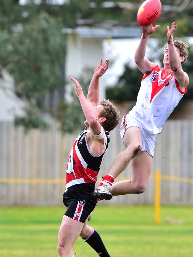 Karingal’s Jackson Matthews plucks a beauty against Bonbeach.  Picture: Derrick den Hollander