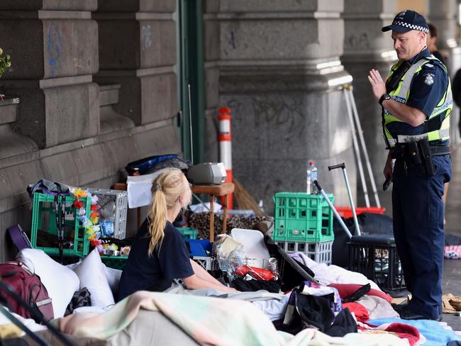 The City of Melbourne says the police are ineffective and the police are hamstrung by current legislation.. Picture: Nicole Garmston