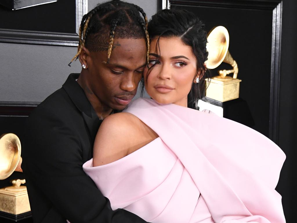 Travis Scott and Kylie Jenner.  Picture:  Getty