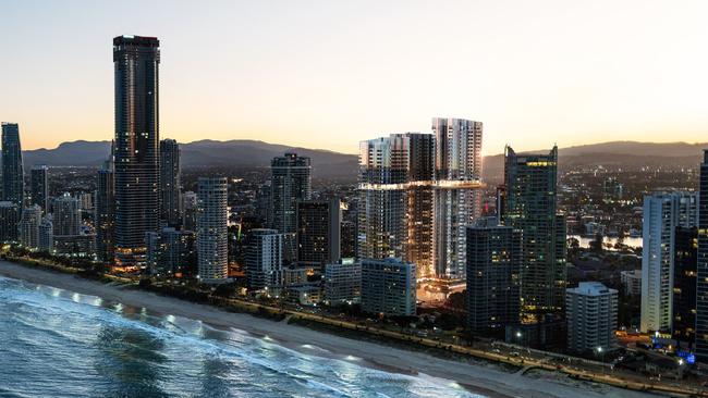 Artist impression of SPG's Paradiso Place towers planned for Surfers Paradise.