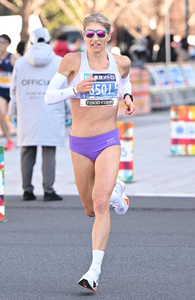 Tennille Ellis is gearing up for the Toowoomba Marathon on May 5 after finishing in the top 20 at the 2024 Tokyo Marathon. Picture: Tennille Ellis at the Tokyo Marathon.