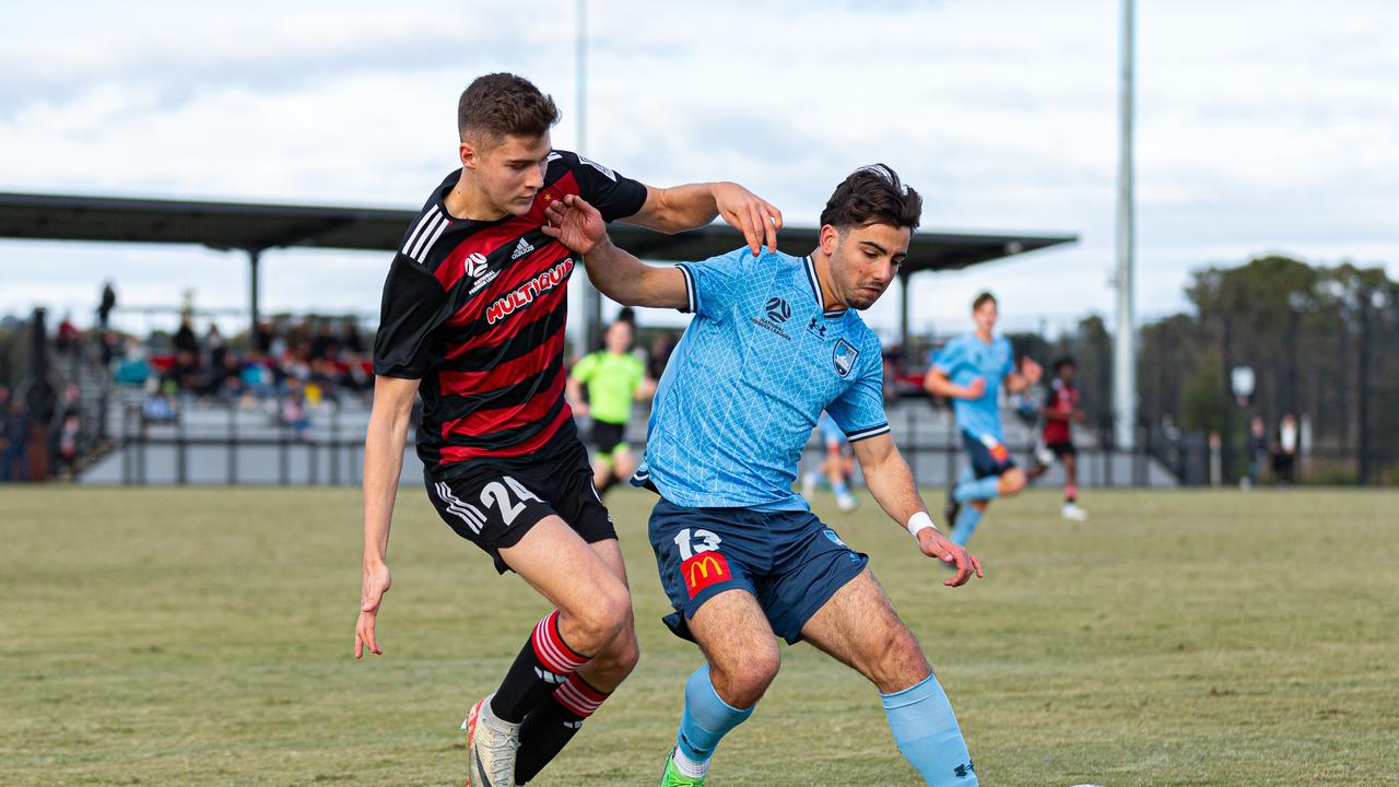 Jacob Brazete playing for Sydney FC NPL 2024 season against Western Sydney Wanderers. Picture: Nielsen Images