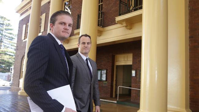 Anthony Bergelin and Marlins solicitor Lorne Havenstein at Manly Council Chambers.