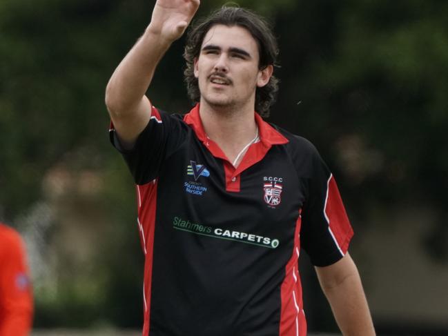 Cricket Southern Bayside: South Caulfield v Bentleigh. Callum Hankin bowling for South Caulfield. Picture: Valeriu Campan