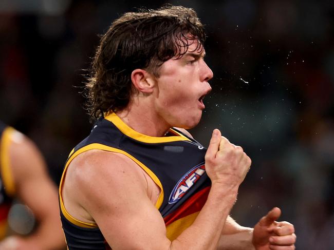 The Crows led at the main break but the Power found their rhythm thereafter. (Photo by James Elsby/AFL Photos via Getty Images)