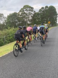 Triathlon Australia squad members during a training camp at Lennox Head. Picture: Supplied.