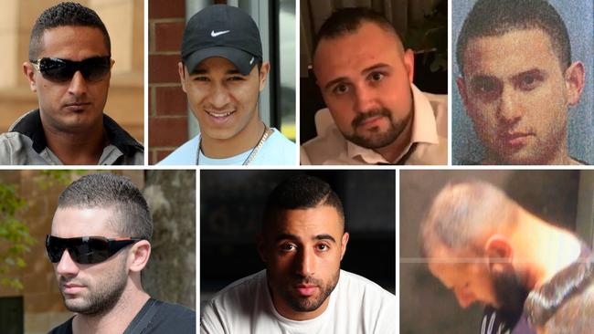 The seven men found guilty of the murder of Jason De Ieso – (top) Husain Alzuain, Mohamed Alzuain, Kyle Pride, Daniel Jalleh, (bottom) Ross Montgomery, Musa Alzuain and Nicholas Sianis.