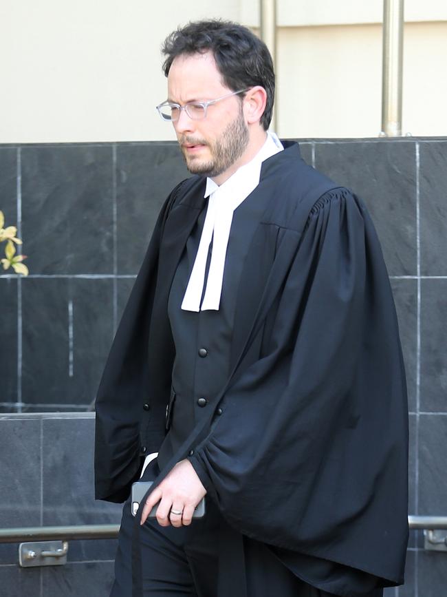 Crown prosecutor Joshua Phillips outside Rockhampton Courthouse. Picture: Jack Tran