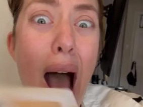 Hirsch posted a video of herself overcome with excitement. Picture: Instagram