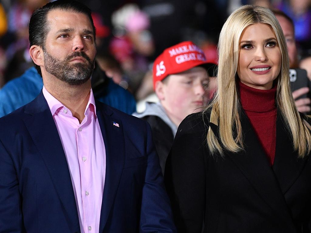 Donald Trump Jr and Ivanka Trump in Georgia on January 4. Could the Trump brand name beget a political dynasty? Picture: Mandel Ngan/AFP