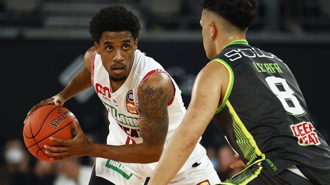 Bryce Cotton caught fire in the Wildcats win. Picture: Getty Images