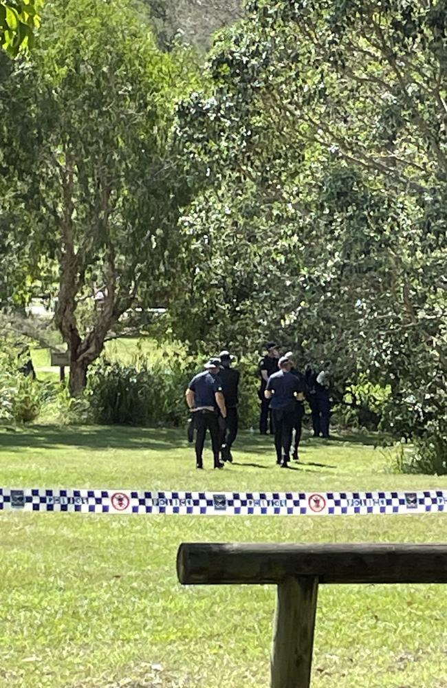 Police divers arrive at Downfall Creek, where the body of a man was discovered the morning of Thursday, March 30. Picture: Sarah Keszler