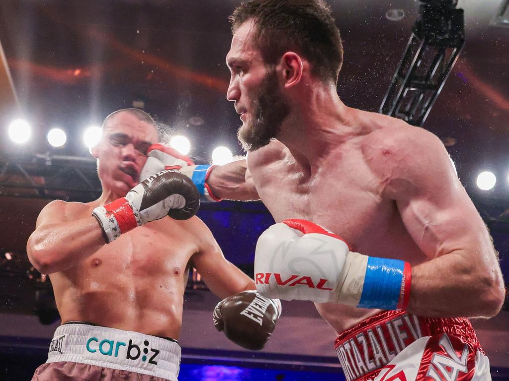 Bakhram Murtazaliev convincingly beat Tszyu. Picture: Alex Menendez/Getty Images/AFP