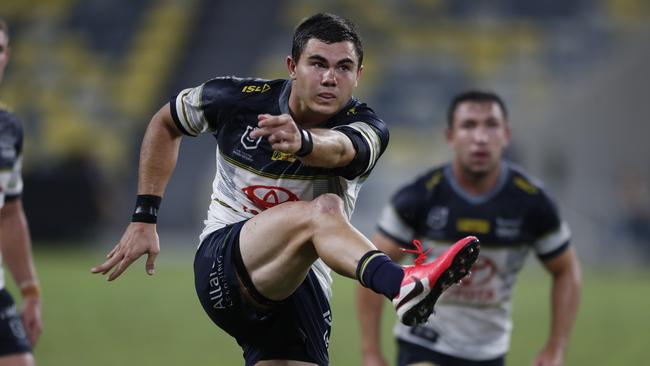 Jake Clifford of the Cowboys during the Round 3 NRL match between the North Queensland Cowboys and the Gold Coast Titans at Queensland Country Bank Stadium in Townsville, Friday, May 29, 2020. (AAP Image/Cameron Laird) NO ARCHIVING, EDITORIAL USE ONLY