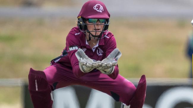 Chelsea Sonter playing for Queensland at the U16 Female National Cricket Championships in Ballarat. Picture: Cricket Australia