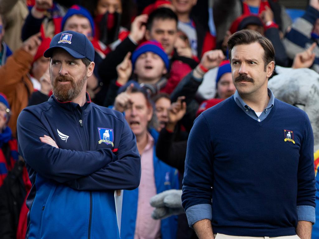 Jason Sudeikis in a scene from Ted Lasso.