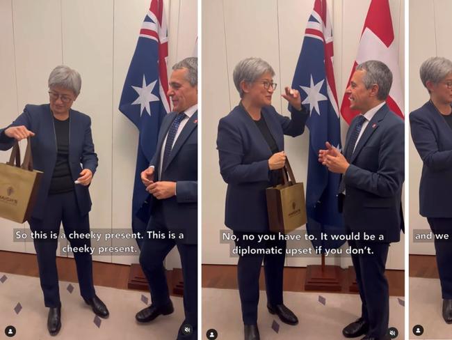 Senator Penny Wong with Ignazio Cassis in Switzerland.