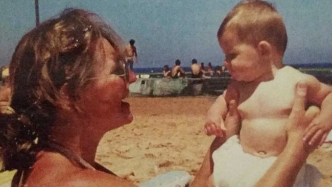 Lyn Dawson with her youngest daughter Sherryn at the beach.