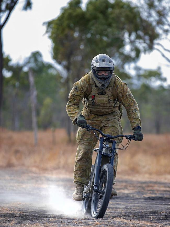 The E-Bikes have a range of up to 100 kilometres, meaning soldiers can travel further in a shorter time frame.