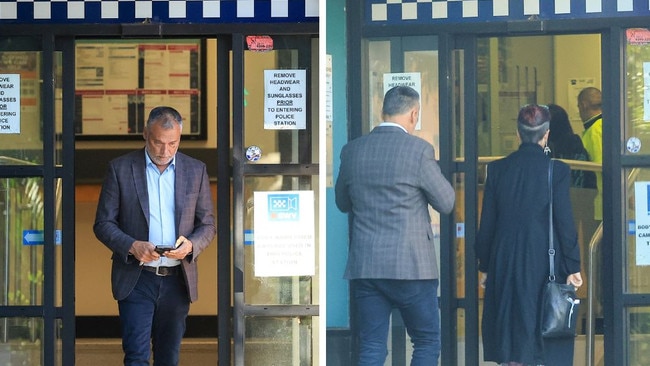 Stan Grant and wife Tracey Holmes are seen at Randwick police station in Sydney's east. Pictures: Media Mode