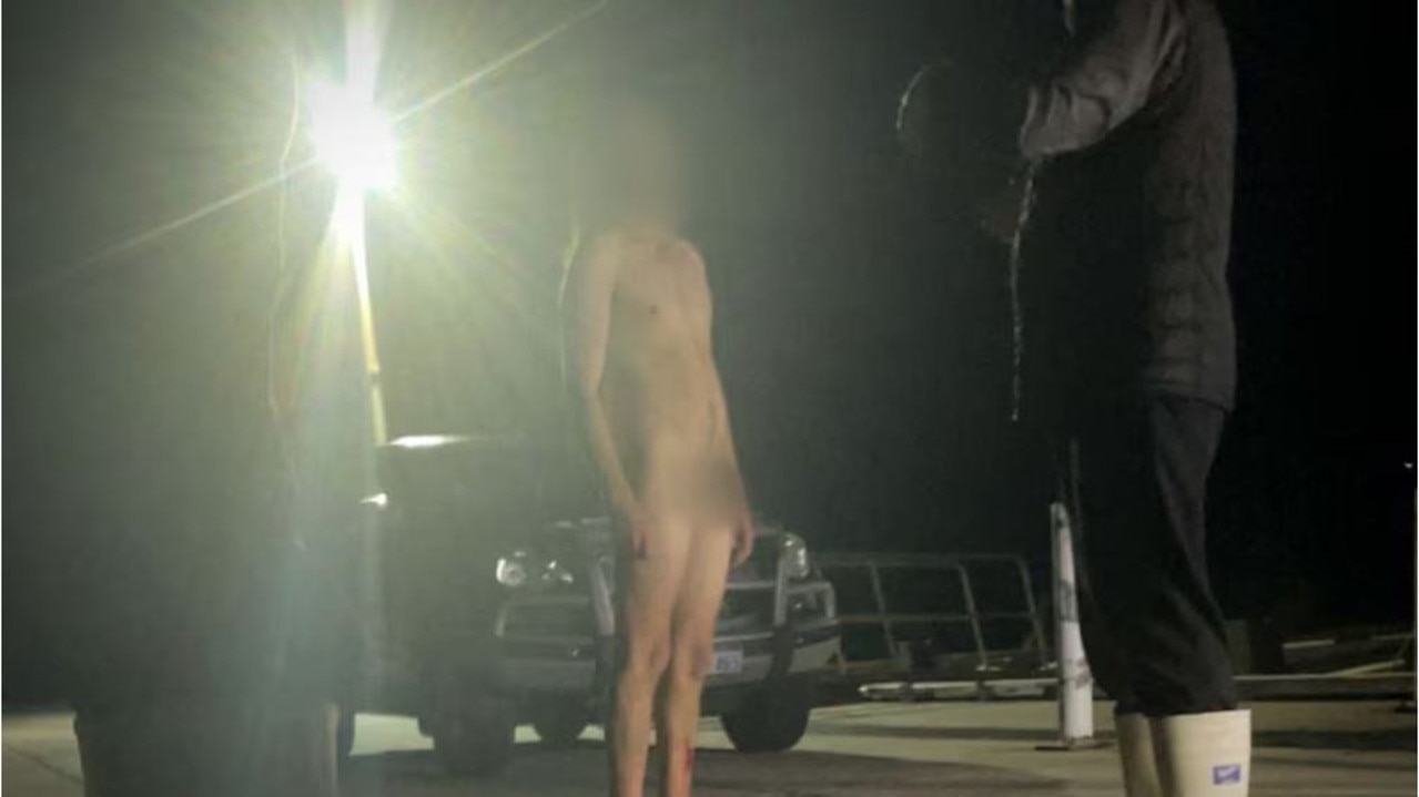 Benjamin Jack McLaughlin was charged with casting away a ship, assaulting a public officer, assaulting a person aiding a public officer and obstructing public officers after he was pulled from the water off Cervantes, 200 kilometres north of Perth, early on Tuesday. Picture: ABC