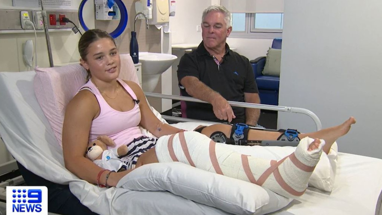 Sarah was rushed to hospital where she underwent surgery. Picture: 9News