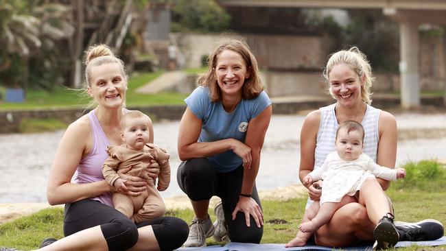 Carly Steggles, centre, the owner of Buggy Boot Camp, wants new mums to feel energised. Picture: Tim Hunter