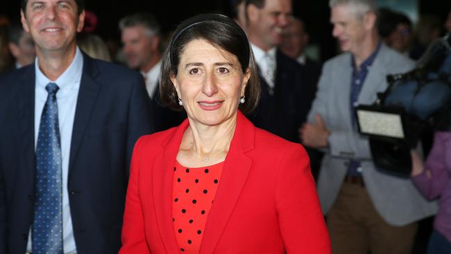 Premier Gladys Berejiklian at Scone Cup Day supporting Upper Hunter by-election candidate Dave Layzell. Picture: NCA NewsWire / Peter Lorimer.