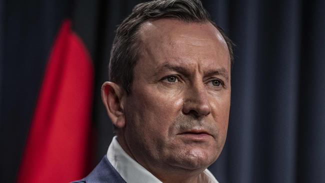 PERTH, AUSTRALIA  - NewsWire Photos APRIL 26, 2021: Premier of Western Australia, Mark McGowan speaks to the media on day 3 after the State Government ordered a three day lockdown when a man  was found to be Covid positive after leaving hotel quarantine. NCA NewsWire / Tony McDonough