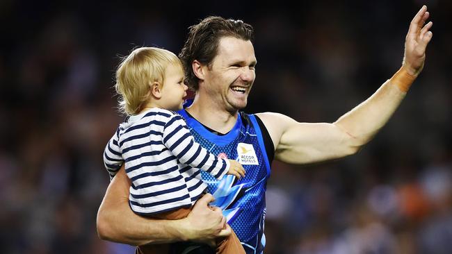 The majority of legendary players like Patrick Dangerfield, who put their bodies on the line each week, take home less than the AFL executive team. Picture: Michael Dodge/Getty