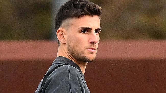 Nick Daicos at Collingwood headquarters on Wednesday. Picture: Morgan Hancock/Getty Images.