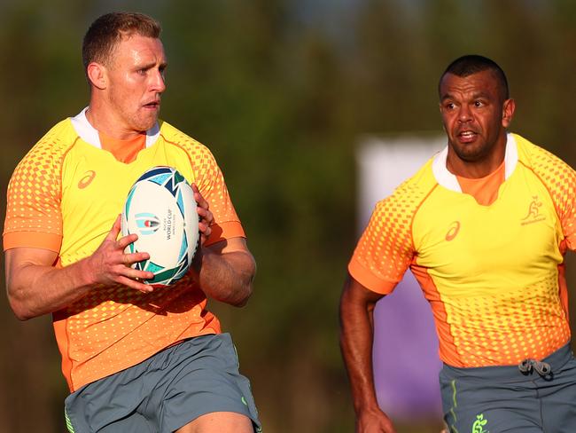 EBETSU, JAPAN - SEPTEMBER 19:  Reece Hodge of Australia looks for space during a training session at the Hokkaido Nopporo Sports Park on September 19, 2019 in Ebetsu, Japan. (Photo by Dan Mullan/Getty Images)