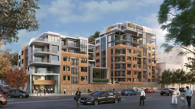 An artist’s impression of a proposed development on the site of the former Conservatorium of Music on Sandy Bay Road. Image: Scanlan Architects