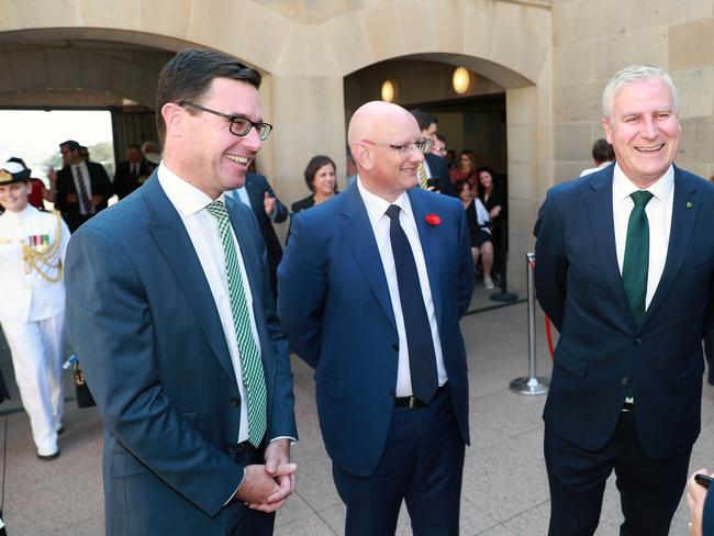 The Last Post Ceremony at the Australian War Memorial on Monday 3 February to mark the opening of the Australian Federal Parliament for 2020.  Members of the Australian Federal Nationals Party attended the event. Member for Maranoa, Federal Minister for Water Resources, Drought, Rural Finance, Natural Disaster, and Emergency Management David Littleproud attended the AWM event.Deputy Prime Minister Michael McCormack, Minister for Veterans and Defence Personnel, Deputy Leader of the House and Nationals Member for Gippsland, Darren Chester also attended.  Picture Gary