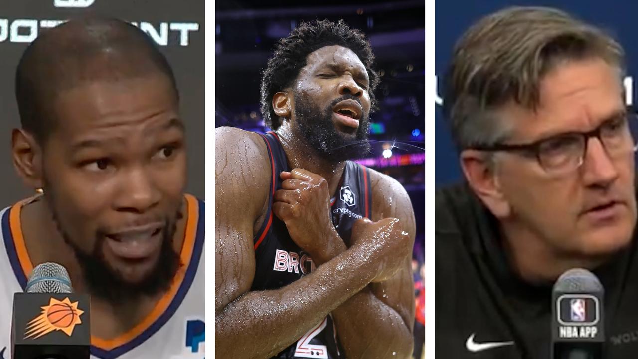 ‘S***’: KD’s all-time reaction as Embiid goes OFF in 70pt MVP masterclass … and rival adds 62