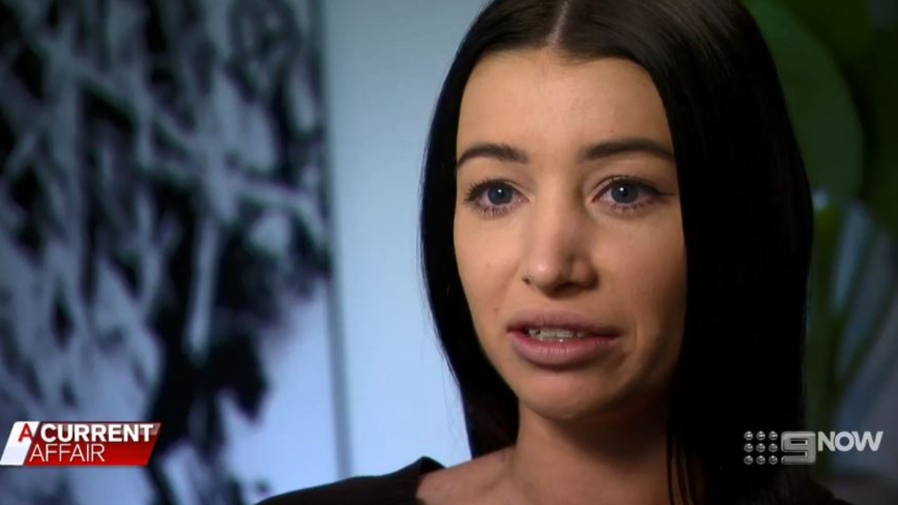 A visit to a cosmetic clinic left Mikayla Stutchbery with a serious complication. Picture: Channel 9