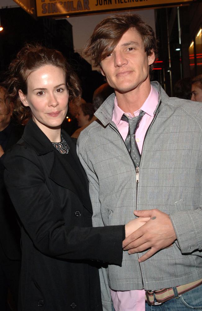 An unearthed photo of Pedro Pascal from 2005 shows the actor fresh-faced and unrecognisable as he poses with friend Sarah Paulson. Picture: Brad Barket/Getty Images