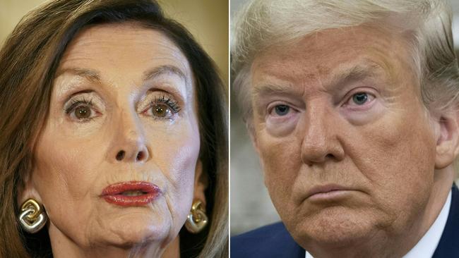 Nancy Pelosi has delivered the article of impeachment to the Senate, kicking off Donald Trump’s second impeachment. Picture: AFP.