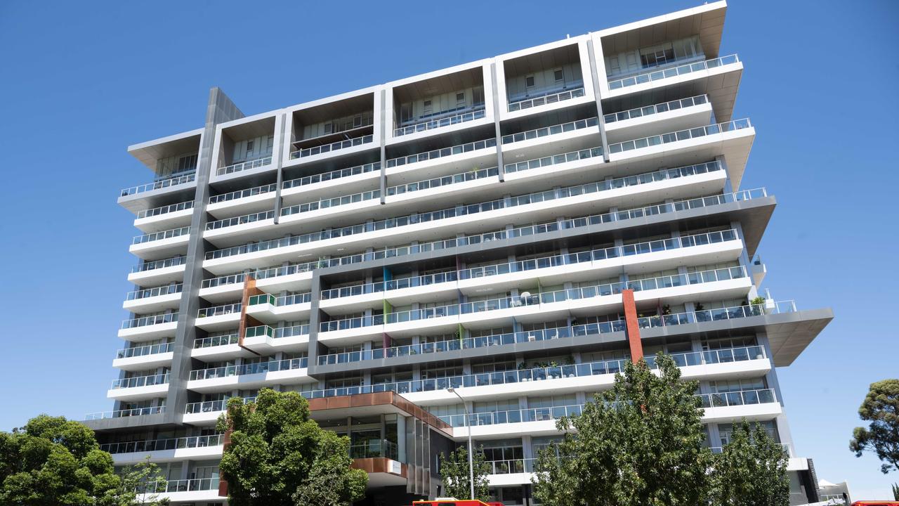 Residents on five levels of the Air Apartments on Greenhill Rd were evacuated after a fire. Picture: The Advertiser/ Morgan Sette