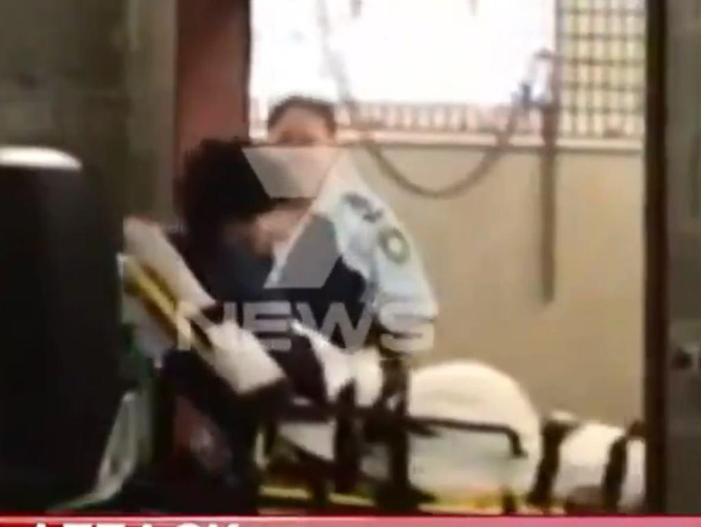 He has since been taken to hospital under police guard. Picture: Channel 7